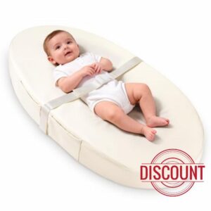 Vegan Leather Baby Changing Mat with Wipeable & Waterproof PU Cover (80 x 40 x 10cm) Baby Nappy Changing Mat for Dresser with Anti-Roll & Non-Slip Safety Belt & Storage