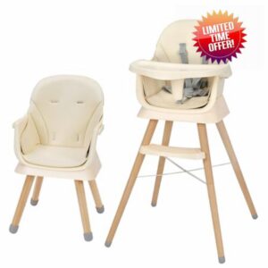 6-in-1 Baby High Chair with Wooden Legs