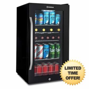 Subcold Ace90 LED Touch Control Beer Fridge With Glass Door | Premium Drinks & Wine Fridge | Black Alu Handle