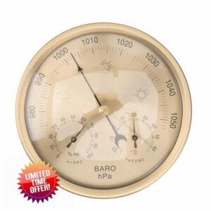 BinaryABC 3-in-1 Indoor Outdoor Barometer Thermometer Hygrometer Weather Station for Home Office Fishing – Accurate Digital Barometers for Home Use
