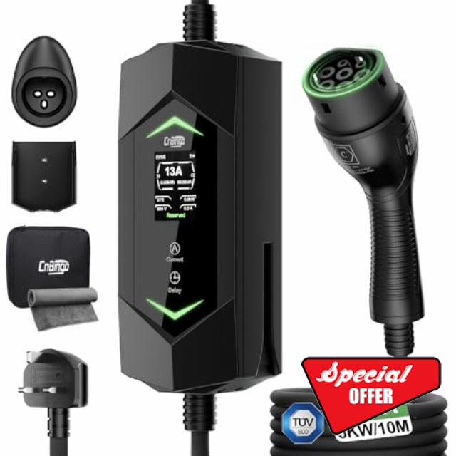 CNBINGO EV Charger Type 2 to 3 Pin Plug