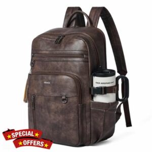 Shrrie Vegan Leather Laptop Backpack for Women
