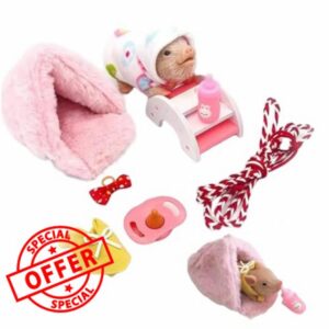 Silicone Pig Toy 5 Inch Realistic Cute Piggy Animal Figure with Playset