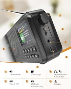 3000mAh Portable Digital Radio with Dual Alarm