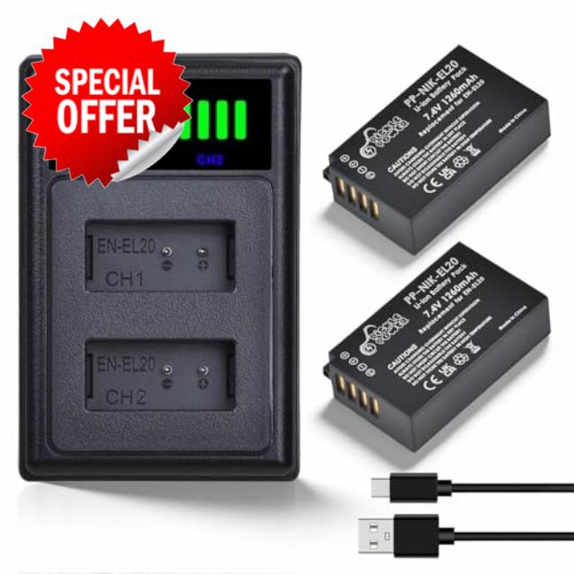 Pickle Power EN-EL20 EN-EL20a Battery and Charger