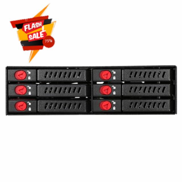 Matybobe 6 Bays Mobile Backplane Support 2.5in SATA HDD SSD Hard Drive with Cooling Fan Locker Hot-swap 6Gbps Transmission for PC 5.25in Drive Bay