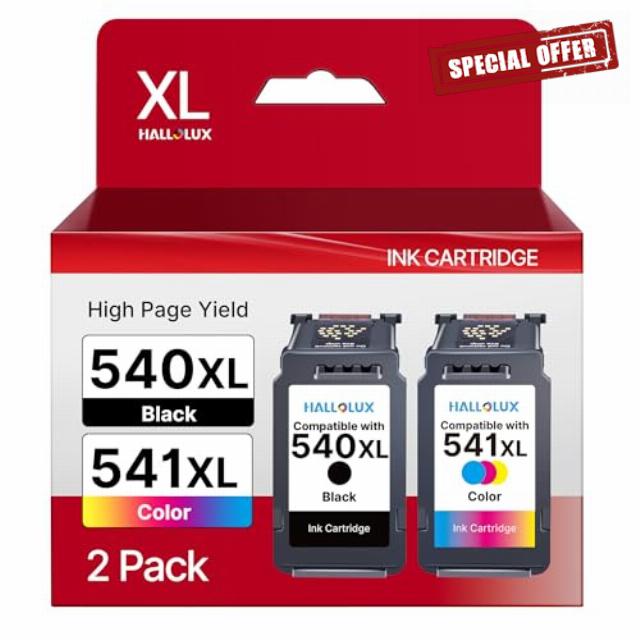 540XL 541XL Twin Pack Ink Cartridges Replacement for Canon PG540XL CL541XL Ink for Canon Pixma MX475 MX525 MG3650S MG3600 MG3250 MG2150 MG3100 MG3550 TS5150 Printers（Black and Colour）