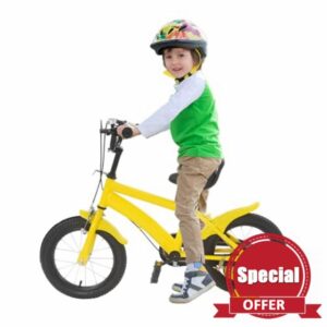 14 inch Kids Bike for Boys & Girls Children Bike with Stabilisers & Bell Kids Bicycle with Fenders