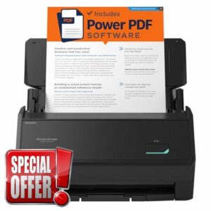 ScanSnap iX2400 A4 Document Scanner (Black) – Includes Kofax Power PDF 4.0 software – 45ppm Duplex
