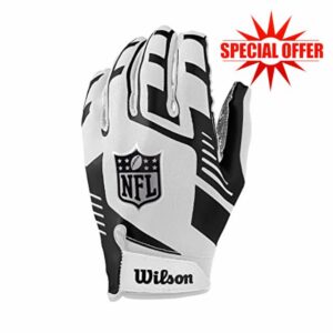 WILSON NFL Stretch Fit Youth Receivers Gloves - White/Black