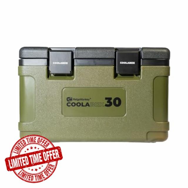 Ridgemonkey CoolaBox Insulated Cool Box 20L / 30L / 50L – Heavy Duty Hard Shell Ice Cooler for Camping