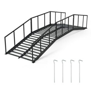 770 lbs Capacity Black Powder Coated Footbridge for Backyard