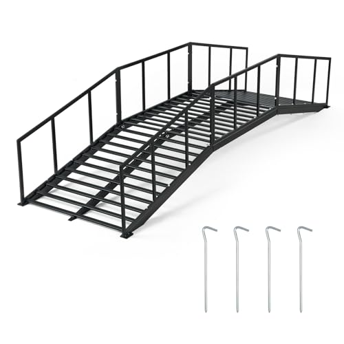 770 lbs Capacity Black Powder Coated Footbridge for Backyard