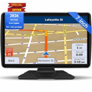 Sat Nav for Car/Truck/HGV - 7 Inch GPS Navigation UK 2025 with Lifetime Free Maps Updates