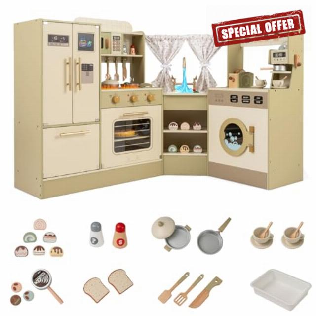 COSTWAY Kids Corner Play Kitchen