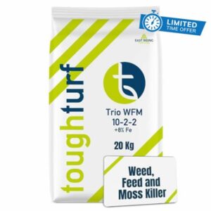 Trio - Lawn Feed Weed and Moss Killer - 20kg Bag - Powerful Triple-Action Weed
