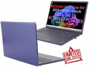 mCover Case ONLY Compatible for 2025-2026 16" Dell Pro 16 PC16250 / PC16255 Series Windows Laptop PC (NOT Fitting Any Other Dell Models)- Blue