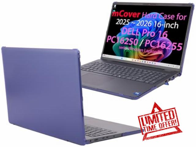 mCover Case ONLY Compatible for 2025-2026 16" Dell Pro 16 PC16250 / PC16255 Series Windows Laptop PC (NOT Fitting Any Other Dell Models)- Blue