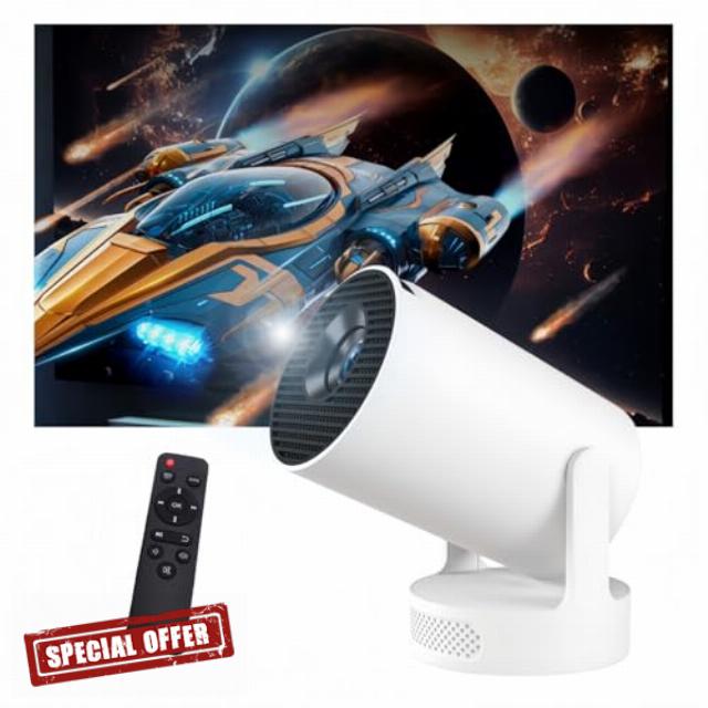 Mini Portable Projector with 6000mAh Rechargeable Battery