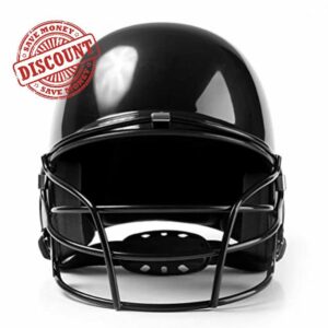 Youth Adult Baseball Softball Helmet with Face Guard High-impact Dual-density Pads for Games and Training Black ABS+EVA Size: 31 * 21 * 21cm