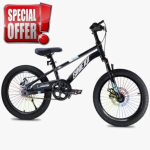 SIMEIQI Kids Bike 18 20 Inch for Boys and Girls 5-10 Years Old Front Suspension and Dual Disk Brakes Adjustable Handlerbar & Seat with Kickstand