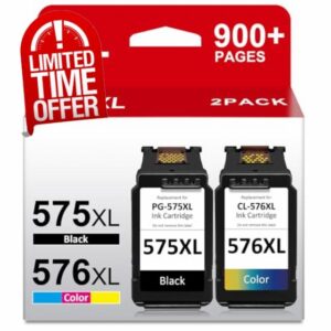 PG-575XL CL-576XL PG575 CL576 Replacement for Canon 575 576 Ink Cartridges for Canon TS3750i Ink Cartridges
