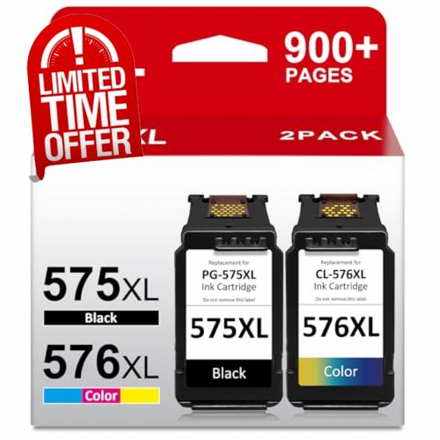 PG-575XL CL-576XL PG575 CL576 Replacement for Canon 575 576 Ink Cartridges for Canon TS3750i Ink Cartridges