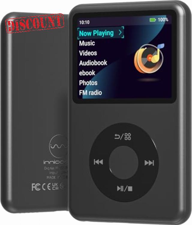 Mp3 Player with Bluetooth Y1 Portable Music Digital Players Supports Playlist Audiobook Video Nice Gadget for Kids Black