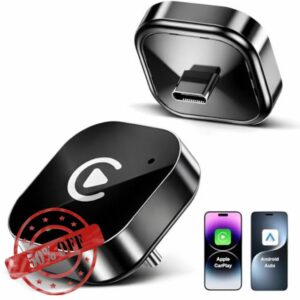 USB C Upgraded 2-in-1 Wireless CarPlay & Android Auto Adapter