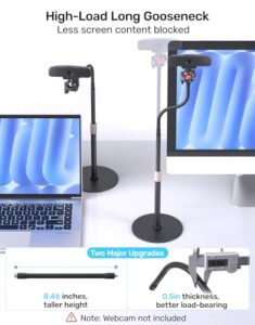 Gooseneck Arm with Phone Holder & 360° Ballhead for Desktop & Overhead Recording
