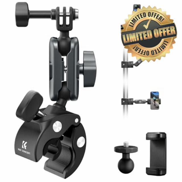 K&F CONCEPT Super Clamp Camera Mount with 360° Dual Ball Head