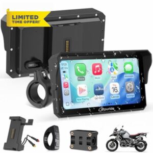 Carpuride W602S Pro Motorcycle Carplay Screen with BM05 for Plug-and-Play