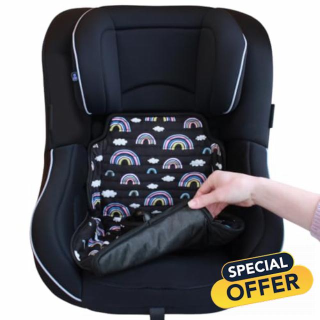 Hygge Sheets® Car Seat Protector for Potty Training | Pushchair Protection from Food and Drinks | No Leaks | Fits All Car Seats and Pushchairs 6m – 4yrs | Rainbow