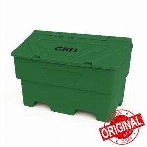 170L Green Grit Salt Bin Stackable Lockable Heavy Duty Containers 100x53x61CM Outdoor Rock Salt/Sand Storage with Lid