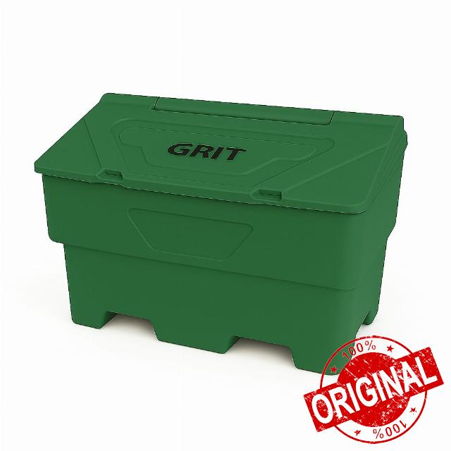 170L Green Grit Salt Bin Stackable Lockable Heavy Duty Containers 100x53x61CM Outdoor Rock Salt/Sand Storage with Lid
