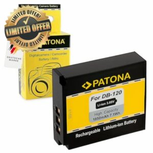 PATONA Replacement Battery for Ricoh DB-120 - 1850mAh Li-Ion Replacement Battery DB120 with Overcharge and Short Circuit Protection - High Performance Battery Compatible with Ricoh GR IV GR4 Camera