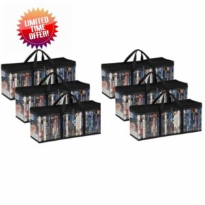 EVERGOODS DVD Storage Bags with Zipper & Handles – Clear Media Organizer for DVDs
