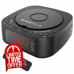 Protable DVD Player FM Alarm Clock Bluetooth Speaker Music Player Home CD Player UK Plug