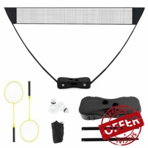 Portable Badminton Net Set with Freestanding Base