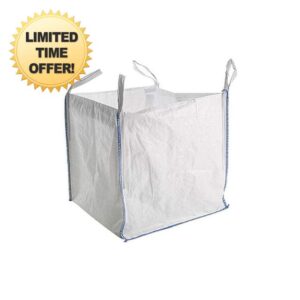 10 x 1 tonne FIBC Bulk Bag - hippo bag - log bag - garderning - builders heavy duty - 1000kg Capacity - with SWL 5:1 Label