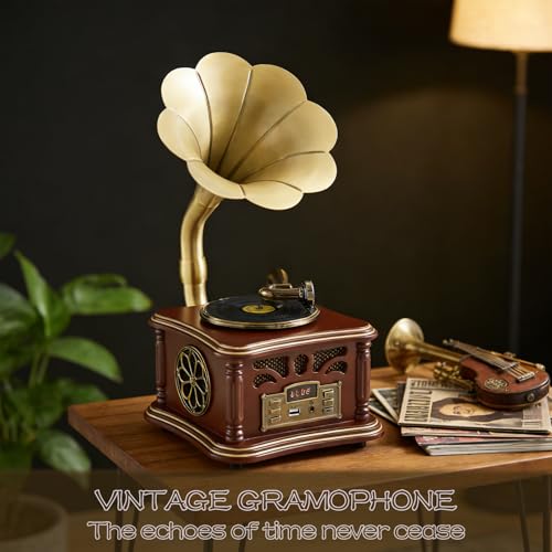Handcrafted by Pure Oak (Brown) for Music Player/Home Decoration/Retro Collection/Gif