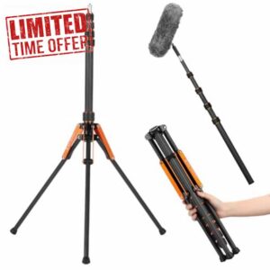 K&F CONCEPT Carbon Fiber Light Stand 196cm / 77" Adjustable Photography Light Stand