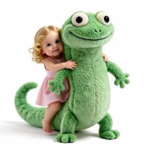 2026 New Cute Green Lizard Tom Plush Toy - Soft Stuffed Reptile Animal Cuddly Plushie Gift for Kids Adults Bedtime Decor for Kids Birthday Gift Bedroom Deco