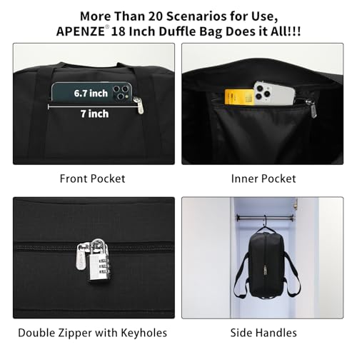 Lightweight Overnight Weekend Bag - Black