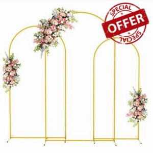 Metal Arch Backdrop Stand Set of 4 ft/ 5 ft/ 6 ft Party Arch Stands with Stable Base