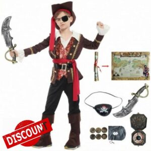 Pirate Costume Kids - Boys Girls Dress Up Set with Pirate Hat