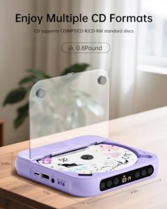 Rechargeable Portable CD Player with Bluetooth for Home with Headphones