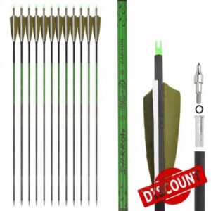 30" Pure Carbon Arrow Practice Hunting Arrow Spine 300/400/500/600/700/800 4Inch Turkey Feathers for Traditional Recurve Compound Bows