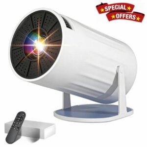 Mini Projector with 4K 1080P Portable TV Projector for Bedroom with WiFi 6 and Bluetooth 5.2