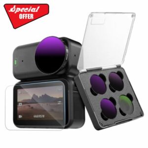 TELESIN CPL ND Filter Kit for DJI Osmo Nano with CPL ND8 ND16 ND32 Filters & Tempered Glass Screen Protector HD Optical Glass Action Camera Accessories for Vlog Travel